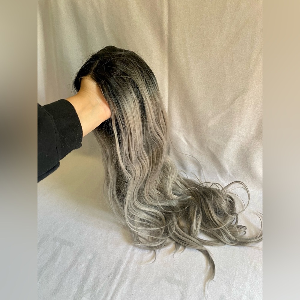 Powder Room Black & Silver Wig